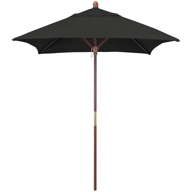 Pemberly Row Contemporary 6' Patio Umbrella in Performance Fabric Black
