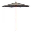 Pemberly Row 7.5' Push Lift Wood Pole Patio Umbrella in Performance Fabric Dove