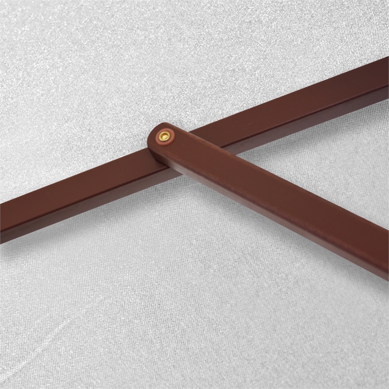 Pemberly Row 7.5' Push Lift Wood Pole Patio Umbrella in Performance Fabric Spa