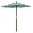 Pemberly Row 7.5' Push Lift Wood Pole Patio Umbrella in Performance Fabric Spa