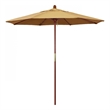 Pemberly Row 7.5' Push Lift Wood Pole Patio Umbrella - Performance Fabric Wheat