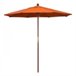 Pemberly Row 7.5' Push Lift Wood Pole Performance Fabric Tuscan Patio Umbrella