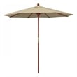 Pemberly Row 7.5' Push Lift Wood Pole Patio Umbrella - Performance Fabric Beige