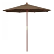 Pemberly Row 7.5' Push Lift Wood Pole Patio Umbrella - Performance Fabric Cocoa