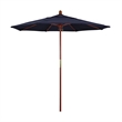 Pemberly Row 7.5' Performance Fabric Push Lift Patio Umbrella in Navy