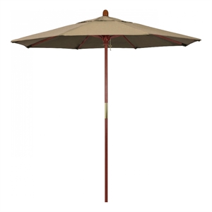 Pemberly Row 7.5' Push Lift Wood Pole Patio Umbrella - Performance Fabric Beige