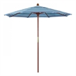 Pemberly Row 7.5' Push Lift Wood Pole Patio Umbrella - Performance Fabric Oasis