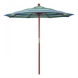 Pemberly Row 7.5' Push Lift Wood Pole Performance Fabric Seaside Patio Umbrella