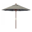 Pemberly Row 9' Push Lift Wood Pole Patio Umbrella in Performance Fabric Dove