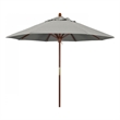 Pemberly Row 9' Push Lift Wood Pole Patio Umbrella - Performance Fabric Granite