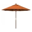 Pemberly Row 9' Push Lift Wood Pole Patio Umbrella in Performance Fabric Tuscan