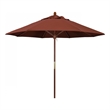 Pemberly Row 9' Wood Pole Performance Fabric Terracotta Patio Umbrella