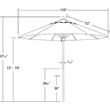 Pemberly Row Contemporary 9' Patio Umbrella 1A Sunflower Yellow Fabric