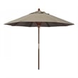 Pemberly Row 9' Push Lift Wood Pole Patio Umbrella in Performance Fabric Taupe