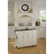 Pemberly Row Contemporary Wood Kitchen Cart in Off White Finish