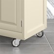 Pemberly Row Contemporary Wood Kitchen Cart in Off White Finish