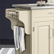Pemberly Row Contemporary Wood Kitchen Cart in Off White Finish