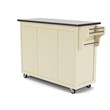 Pemberly Row Contemporary Wood Kitchen Cart in Off White Finish
