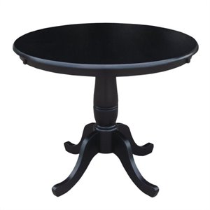 Pemberly Row Contemporary 36&quot Round Dining Table in Black Finish