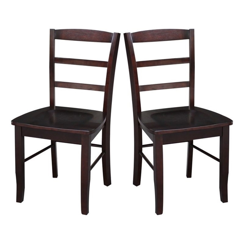Pemberly Row Ladderback Dining Chair in Rich Mocha(set of 2)