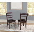 Pemberly Row Ladderback Dining Chair in Rich Mocha(set of 2)