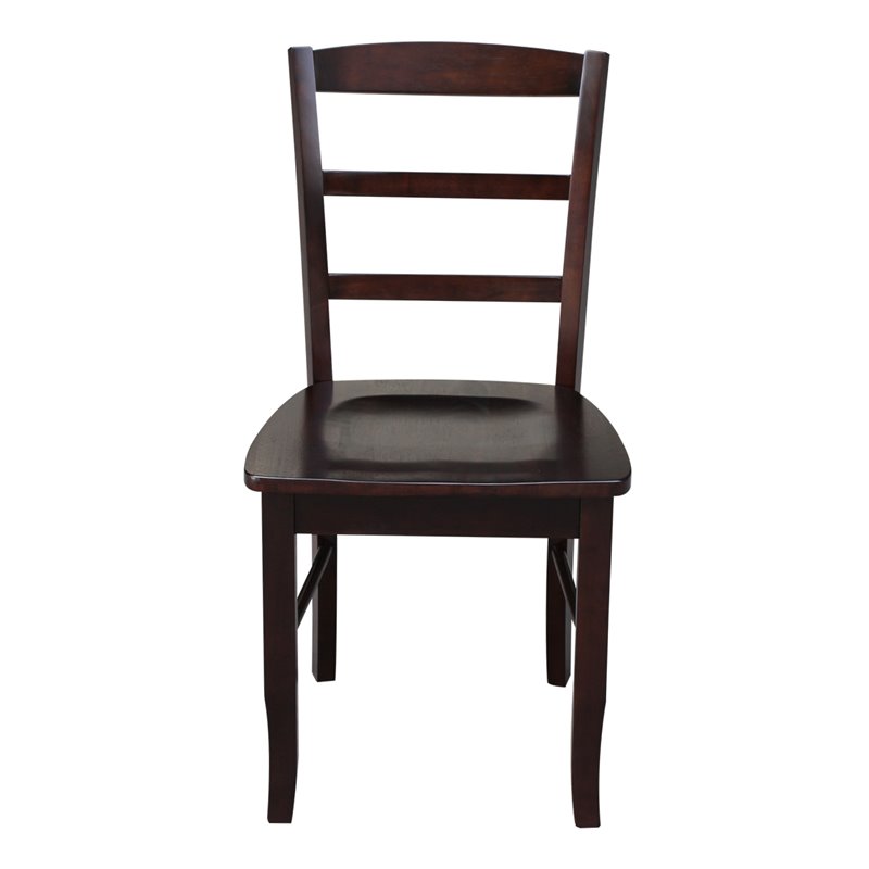 Pemberly Row Ladderback Dining Chair in Rich Mocha(set of 2)