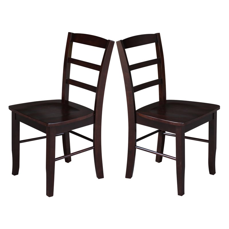 Pemberly Row Ladderback Dining Chair in Rich Mocha(set of 2)