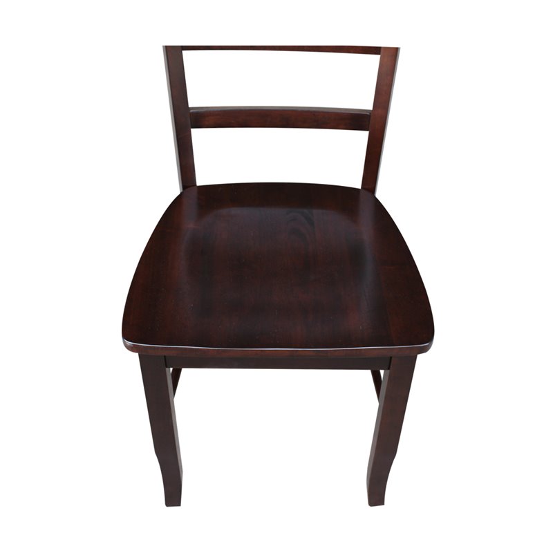 Pemberly Row Ladderback Dining Chair in Rich Mocha(set of 2)
