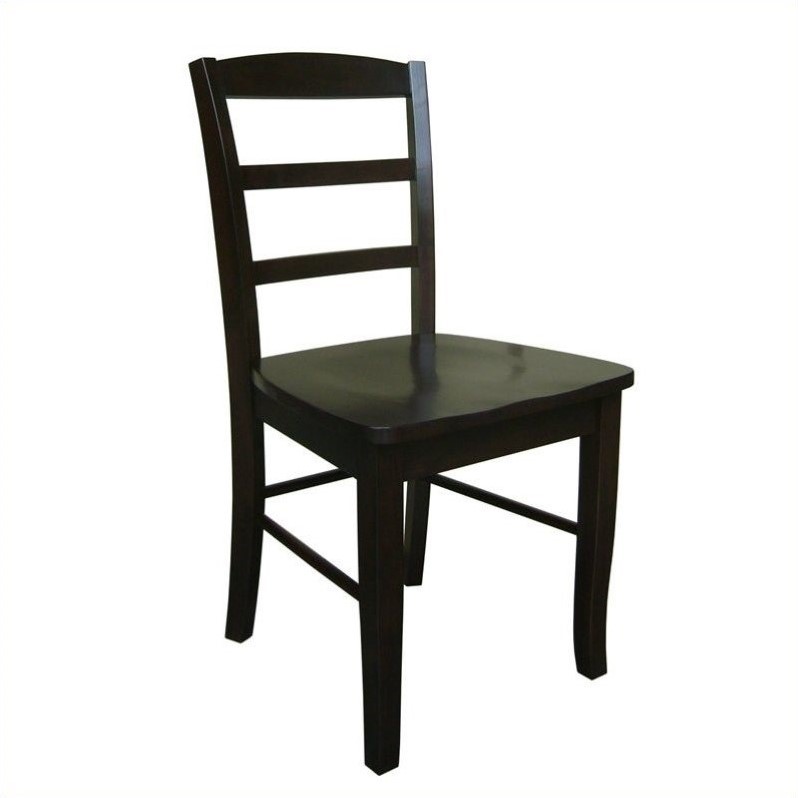 Pemberly Row Ladderback Dining Chair in Rich Mocha(set of 2)