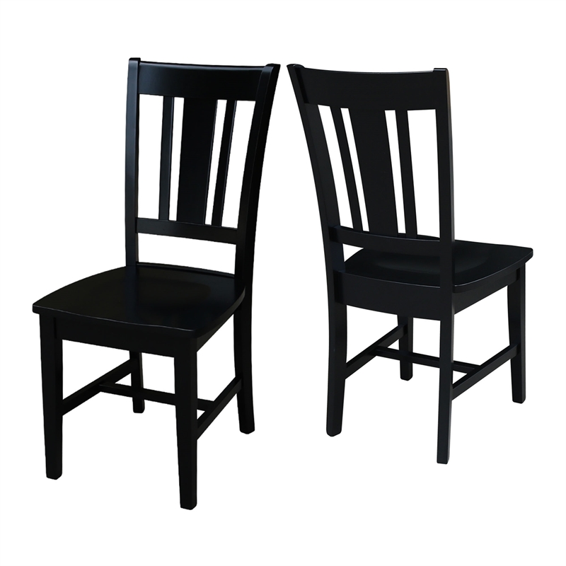Pemberly Row Modern Splatback Dining Chair in Black (set of 2)