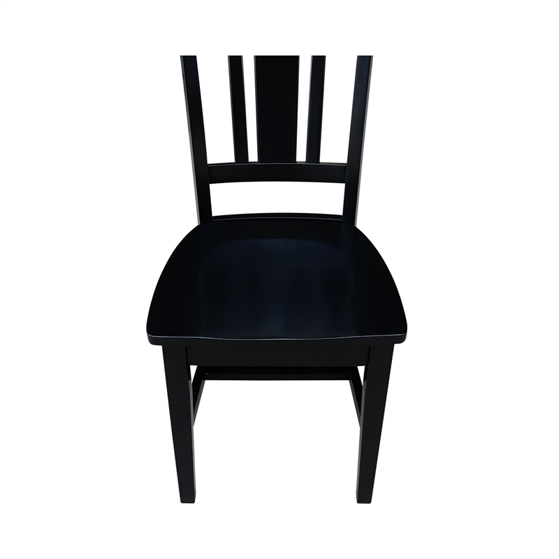 Pemberly Row Modern Splatback Dining Chair in Black (set of 2)