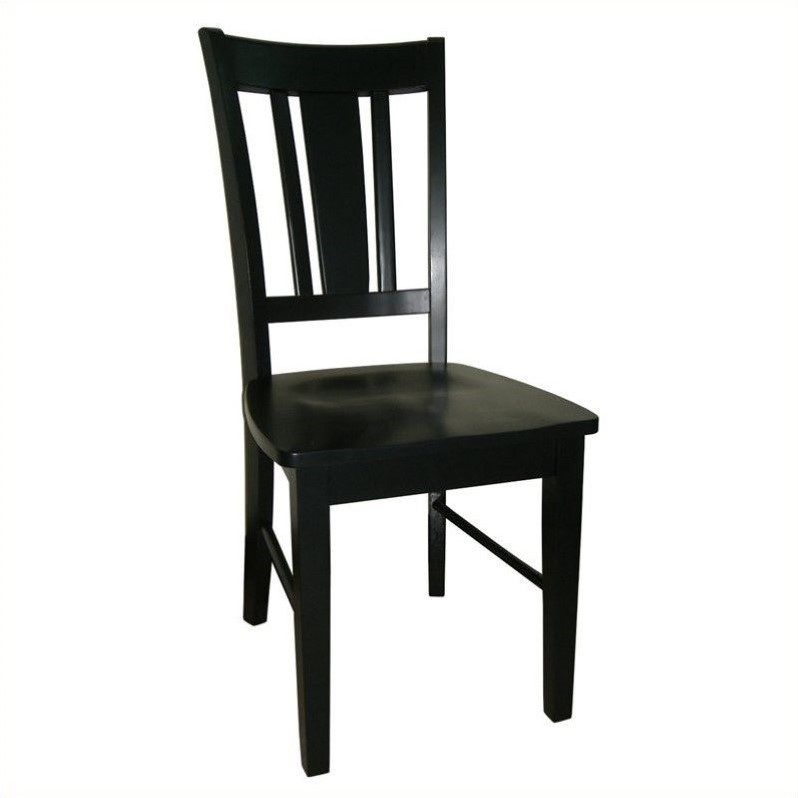 Pemberly Row Modern Splatback Dining Chair in Black (set of 2)