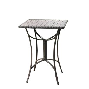 Pemberly Row Contemporary 32&quot Patio Pub Table in Antique Black