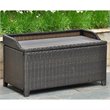 Pemberly Row Contemporary Patio Storage Bench in Antique Black