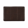 Pemberly Row Backless Bar Stool Brown Faux Leather Wood Frame in Brown Finish