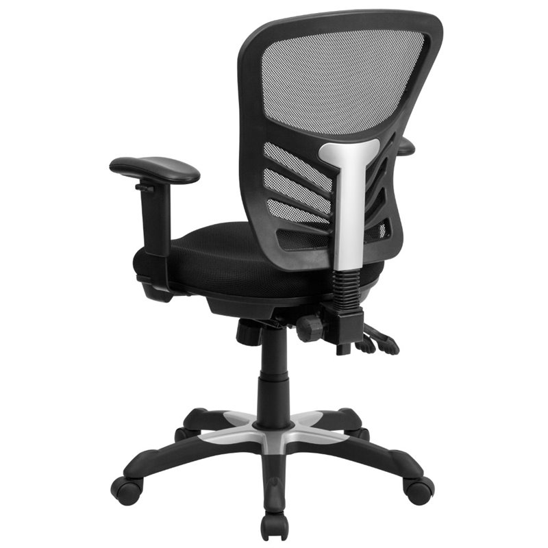 Pemberly Row Contemporary Mid-Back Mesh Office Chair in Black