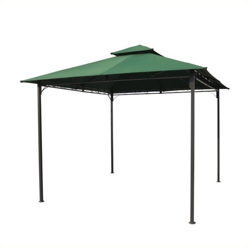 Pemberly Row Contemporary Outdoor Canopy Gazebo in Forest Green