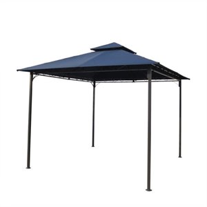 Pemberly Row Contemporary Outdoor Canopy Gazebo in Navy Finish