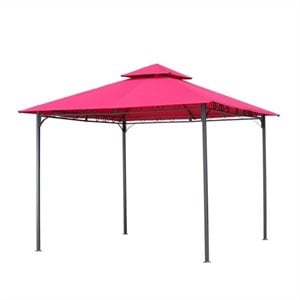Pemberly Row Contemporary Outdoor Canopy Gazebo in Cranberry