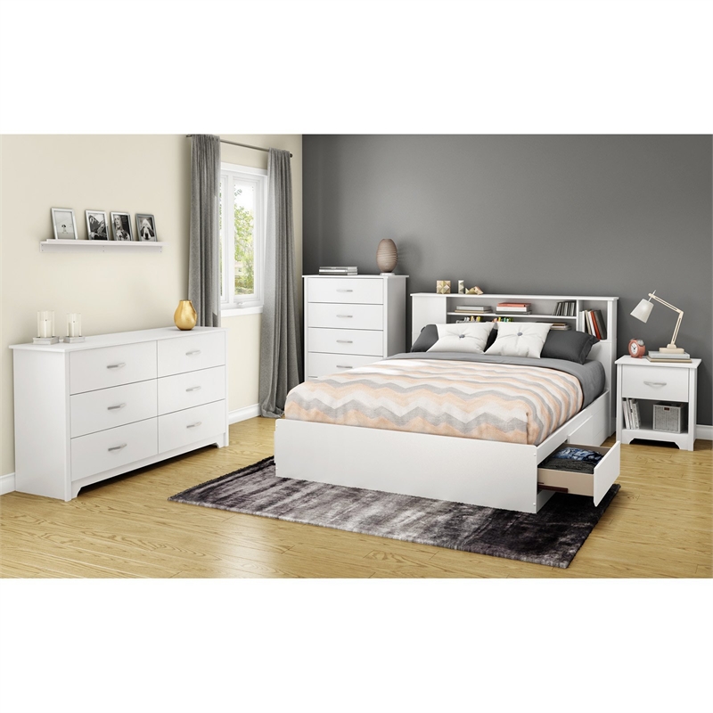 Pemberly Row Contemporary 6 Drawer Dresser in Pure Black Finish