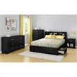 Pemberly Row Contemporary 6 Drawer Dresser in Pure Black Finish