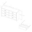 Pemberly Row Contemporary 6 Drawer Dresser in Pure Black Finish