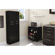 Pemberly Row Contemporary Wood Printer Cart in Pure Black Finsih
