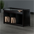 Pemberly Row Storage Transitional Solid Wood Bench in Dark Espresso