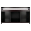 Pemberly Row Storage Transitional Solid Wood Bench in Dark Espresso