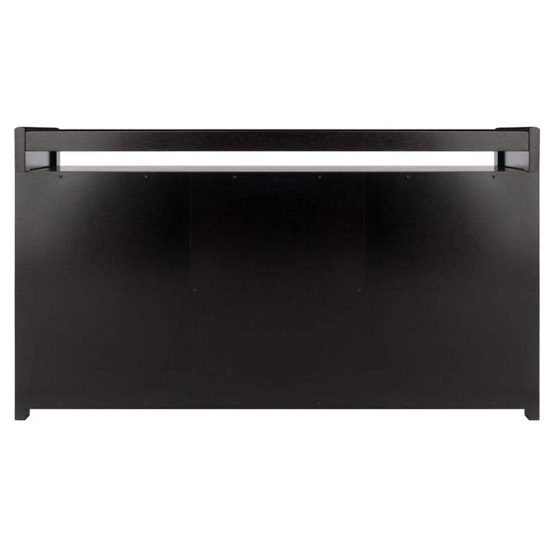 Pemberly Row Storage Transitional Solid Wood Bench in Dark Espresso