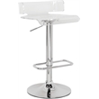 Pemberly Row Contemporary Swivel Adjustable Bar Stool in Clear