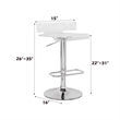Pemberly Row Contemporary Swivel Adjustable Bar Stool in Clear