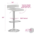 Pemberly Row Contemporary Swivel Adjustable Bar Stool in Clear