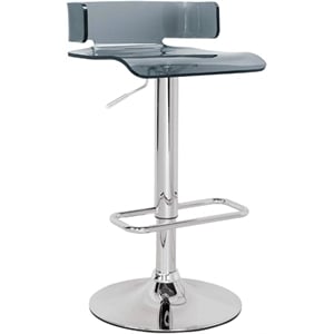 Pemberly Row Contemporary Swivel Adjustable Bar Stool in Gray